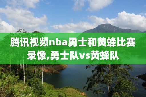 腾讯视频nba勇士和黄蜂比赛录像,勇士队vs黄蜂队